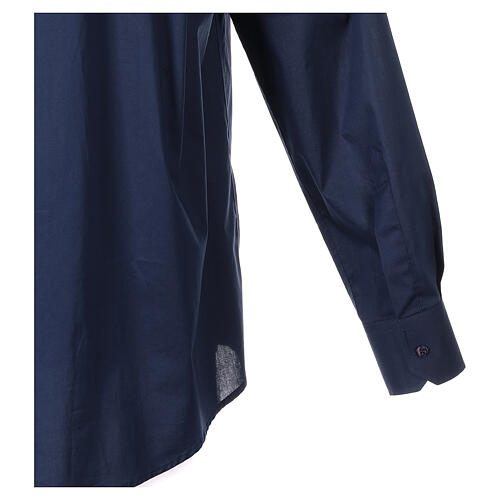 Camisa de sacerdote azul manga comprida linha In Primis tecido elástico 97% algodão e 3% Lycra 5