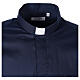 Camisa de sacerdote azul manga comprida linha In Primis tecido elástico 97% algodão e 3% Lycra s6