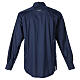 Camisa de sacerdote azul manga comprida linha In Primis tecido elástico 97% algodão e 3% Lycra s7