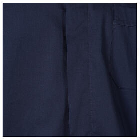 Clergy shirt In Primis stretch cotton long sleeve navy blue