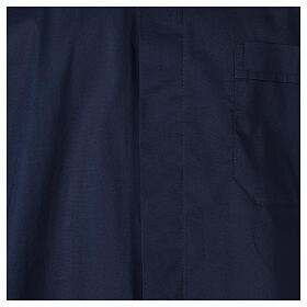 Stretch clergy shirt In Primis, blue cotton, short sleeves