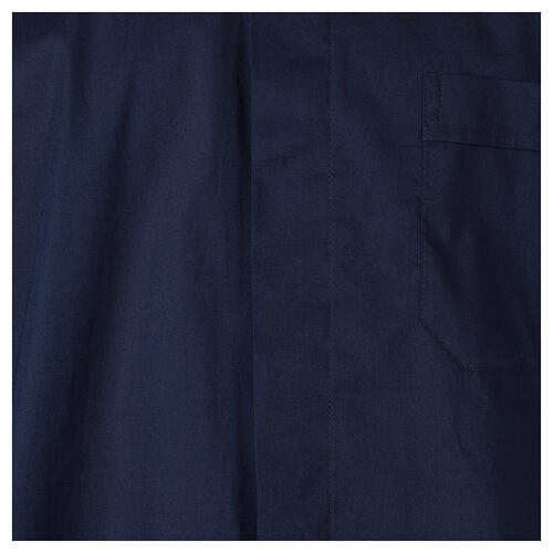 Stretch clergy shirt In Primis, blue cotton, short sleeves 2