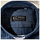 Camisa de sacerdote manga comprida Denim azul claro Cococler s3