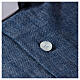 Camisa de sacerdote manga comprida Denim azul claro Cococler s4