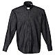 Cococler dark blue denim long sleeve clergy collar shirt s1