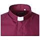 Camisa cuello clergy manga larga solo color violeta Cococler s2