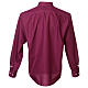 Camisa cuello clergy manga larga solo color violeta Cococler s4