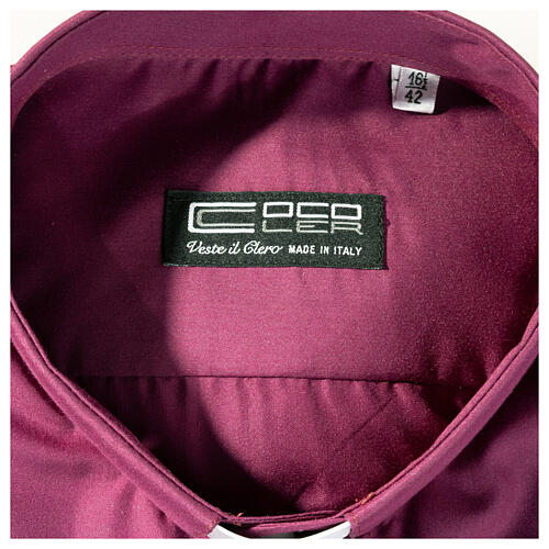 Camisa de sacerdote manga comprida de cor sólida roxa Cococler 4