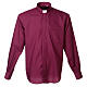 Cococler clergy collar shirt purple solid color long sleeve s1