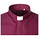 Cococler clergy collar shirt purple solid color long sleeve s2