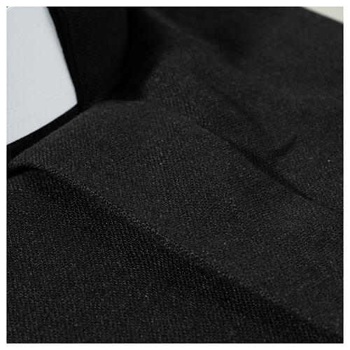Black clergy shirt, linen blend, short sleeves, CocoCler 4