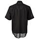 Chemise clergy noire lin mélangé manches courtes CocoCler s7