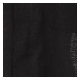 Camicia nera clergy misto lino manica corta Cococler
