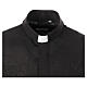 Camisa de sacerdote preta mistura de linho manga curta CocoCler s4