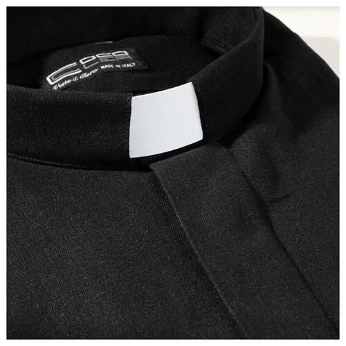 Clergy shirt Cococler short sleeve linen blend black  3