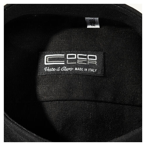 Clergy shirt Cococler short sleeve linen blend black  4