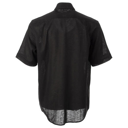 Clergy shirt Cococler short sleeve linen blend black  8