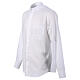 Camicia bianca collo romano CocoCler tinta unita manica lunga cotone s3