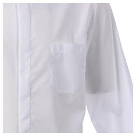White CocoCler Roman collar shirt solid color long sleeve cotton