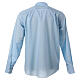 Camisa azul cuello romano algodón manga larga CocoCler s8