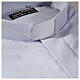 Camisa azul claro colarinho sacerdote manga comprida mistura de algodão CocoCler s2