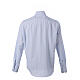 Camisa azul claro colarinho sacerdote manga comprida mistura de algodão CocoCler s7