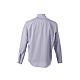 Blue striped shirt with clergy collar, long sleeves, polycotton, CocoCler s5