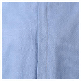 Camisa azul céu padrão Versus CocoCler colarinho sacerdote manga comprida algodão