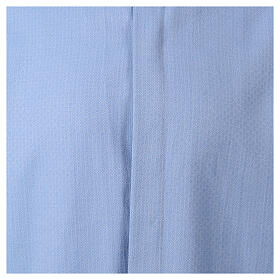 CocoCler cotton blend light blue long sleeve patterned shirt with clergy collar