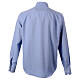 CocoCler cotton blend light blue long sleeve patterned shirt with clergy collar s7