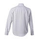 Camisa blanca de fantasía manga lara mixto algodón CocoCler cuello clergy s6