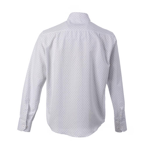 Chemise manches longues coton mélangé blanc motif Hypnotic CocoCler col clergy 6