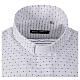 Chemise manches longues coton mélangé blanc motif Hypnotic CocoCler col clergy s4