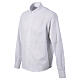 Camisa branca estampada manga comprida mistura de algodão colarinho sacerdote CocoCler s3