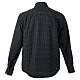 Long-sleeved black clergy shirt with geometric pattern, cotton blend, CocoCler s8