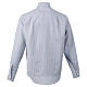 Long-sleeved clergy shirt with blue cross pattern, cotton blend, CocoCler s8