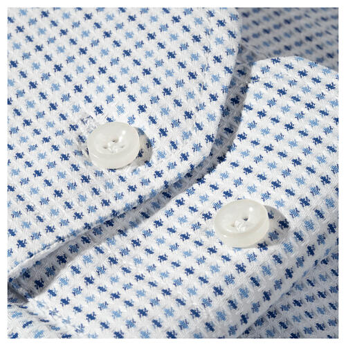 Camisa de sacerdote manga comprida padrão cruzes CocoCler mistura de algodão 6