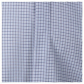 CocoCler clergy collar shirt cotton blend long-sleeved microcheck pattern