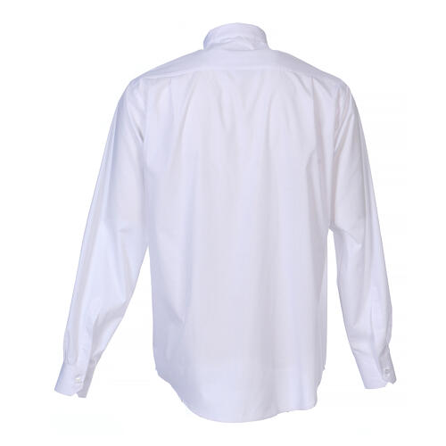 Chemise In Primis blanche col clergy manches longues mélange coton grandes tailles 6