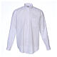 Chemise In Primis blanche col clergy manches longues mélange coton grandes tailles s1