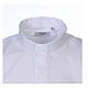 Chemise In Primis blanche col clergy manches longues mélange coton grandes tailles s2