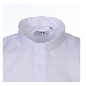 Camicia In Primis bianca collo Clergy manica lunga misto cotone taglie comode