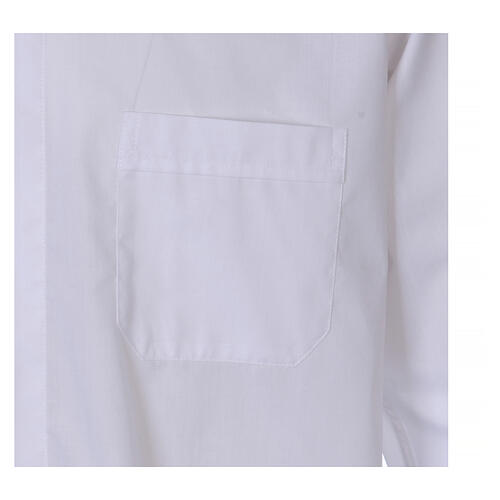 Camisa In Primis branca com colarinho Clergy manga longa em algodão misto tamanhos grandes 3