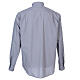 Chemise In Primis col clergy manches longues mélange coton gris clair grandes tailles s6