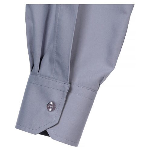 Camicia Clergy In Primis manica lunga misto cotone taglie comode grigio chiaro 4