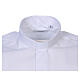 Chemise clergyman grandes tailles manches courtes mélange coton In Primis blanche s2