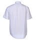 Chemise clergyman grandes tailles manches courtes mélange coton In Primis blanche s5