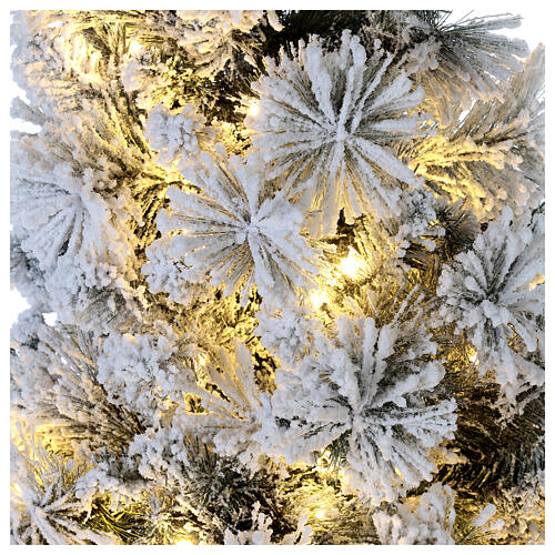 Weihnachtsbau beflockt Winter Wonderland mit LED-Lichtern, 150 cm 2