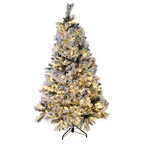 Árvore de Natal Grober com neve 150 cm PVC 248 luzes LED Winter Woodland 1