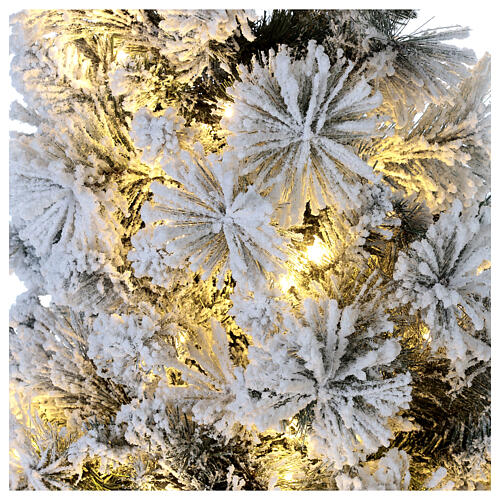 Weihnachtsbau beflockt Winter Wonderland mit LED-Lichtern, 180 cm 2